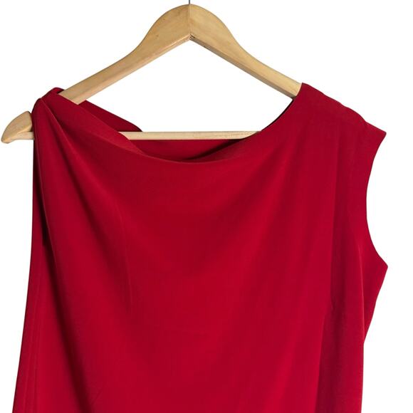 Norma Kamali Drop Shoulder Asymmetric Sleeveless Red Top Size XS - Picture 5 of 8